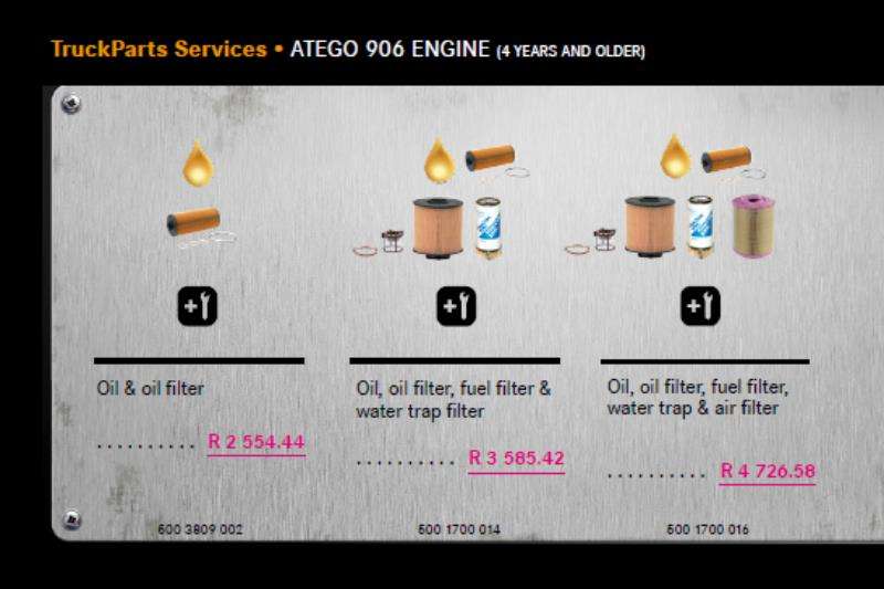 Truck accessories MB Atego 906 Engine  Service Package