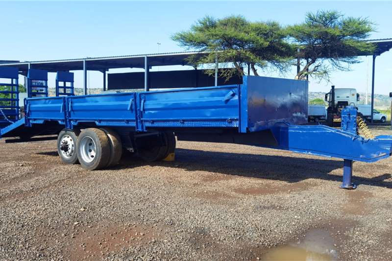 Trailers DOUBLE AXLE DROPSIDE TRAILER WITH BEAVERTAIL