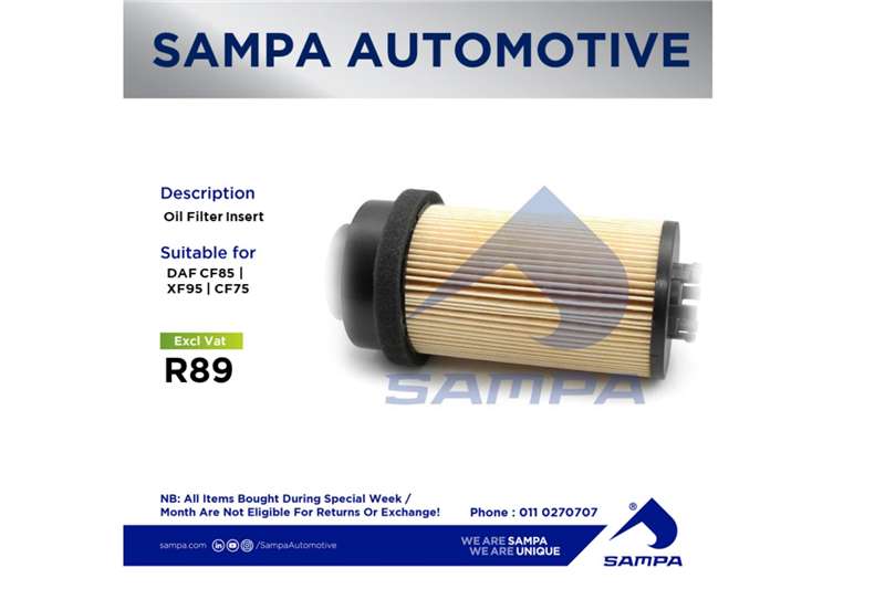DAF Truck spares and parts Cooling systems DAF CF85 | CF75 |XF95 Oil Filter Insert 2013 for sale by Sampa Automotive | Truck & Trailer Marketplace
