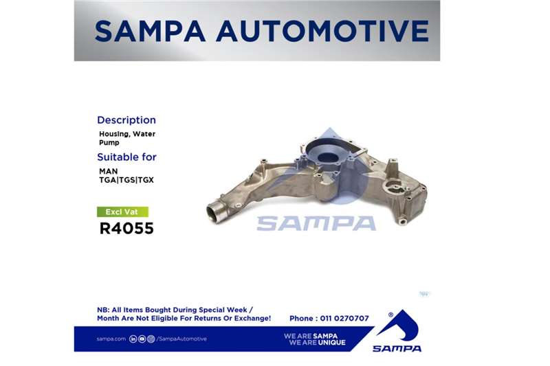MAN Truck spares and parts Suspension TGA|TGS|TGX Housing, Water Pump 2021 for sale by Sampa Automotive | Truck & Trailer Marketplace