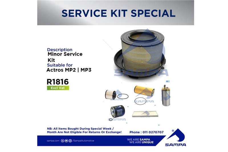 Mercedes Benz Truck spares and parts Differentials MERCEDES BENZ ACTROS MP2|MP3 Minor Service Kit 2021 for sale by Sampa Automotive | Truck & Trailer Marketplace