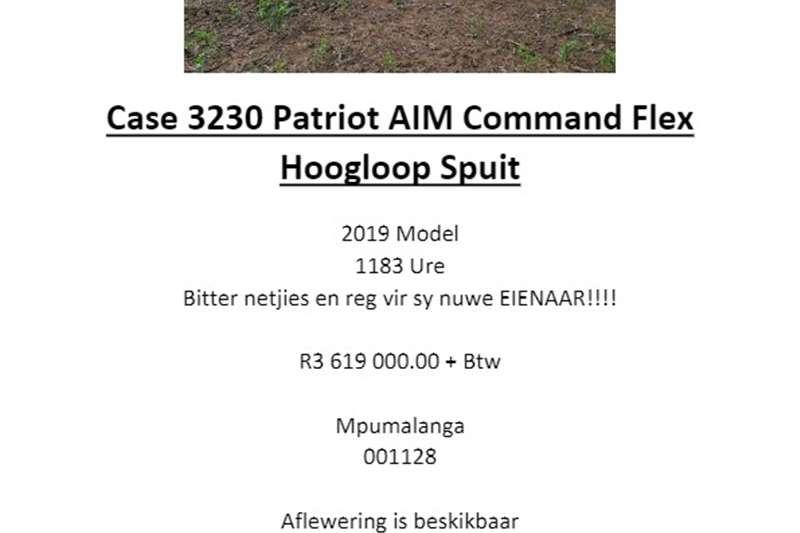 Spraying equipment Planter sprayers Case 3230 Patriot AIM Command Flex Hoogloop Spuit for sale by Private Seller | AgriMag Marketplace