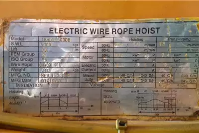 Winch Tusker Electric Wire Rope Hoist 5 Ton for sale by Dirtworx | Truck & Trailer Marketplace