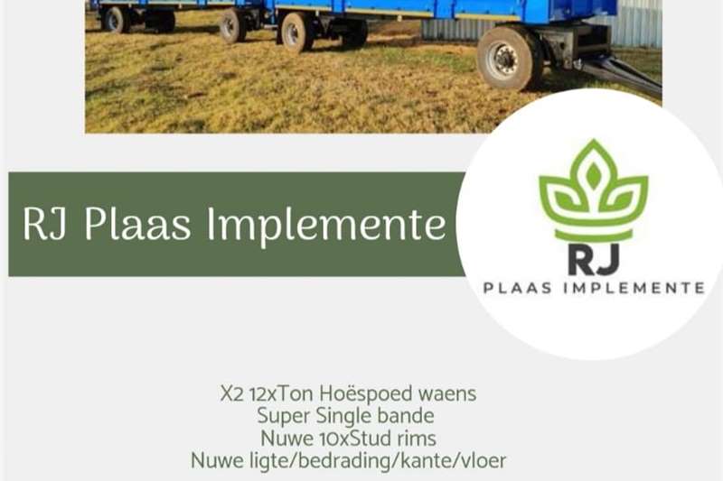 Agricultural trailers Carts and wagons x2 12 Ton Hoespoed Waens for sale by Private Seller | AgriMag Marketplace