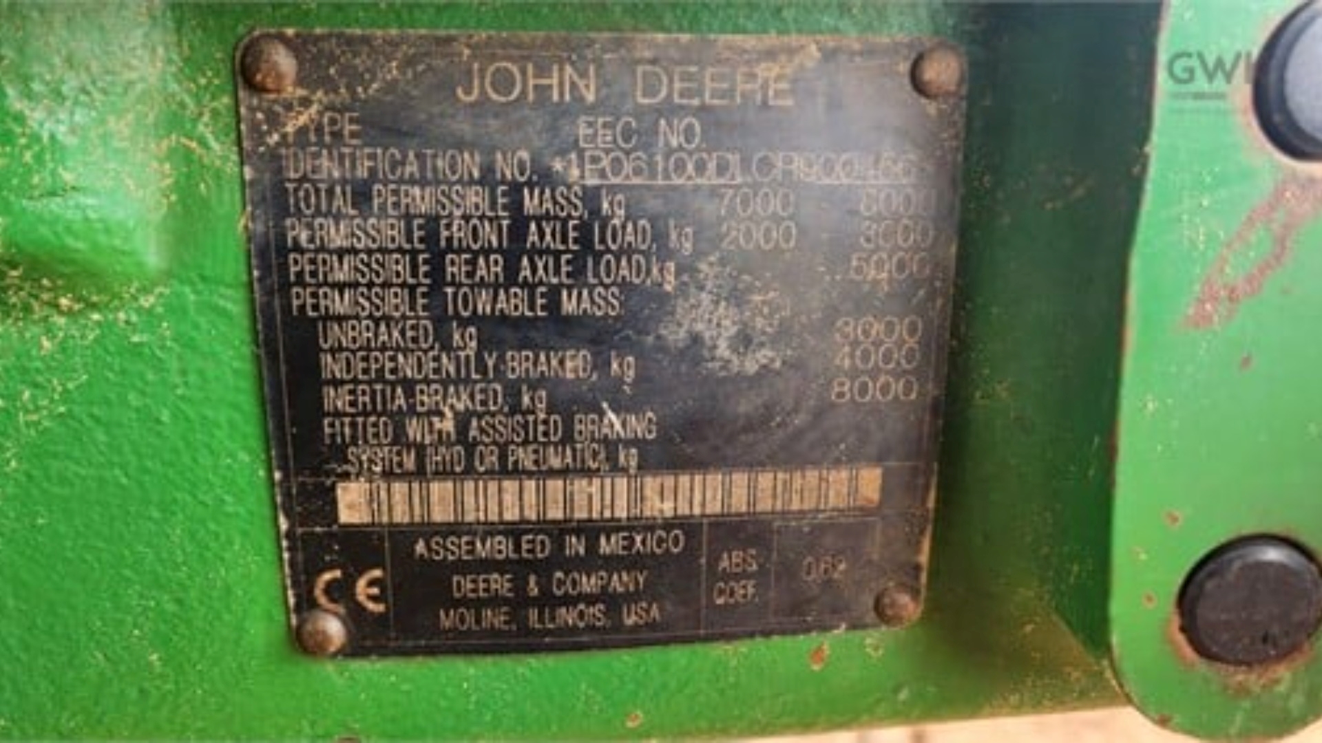 John Deere Tractors 4WD tractors JOHN DEERE 6100D 2012 for sale by GWK Mechanisation | AgriMag Marketplace