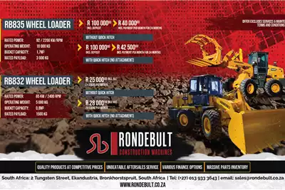 Rondebult Wheel loader RB835  WHEEL LOADER 2023 for sale by Rondebult Construction Machines    | AgriMag Marketplace