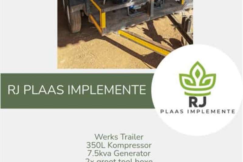 Agricultural trailers Fire fighting trailers Werks trailer 350L Kompressor 7.5kva Generator 2x for sale by Private Seller | AgriMag Marketplace