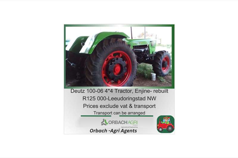 Deutz Tractors 4WD tractors 100 06 for sale by R3G Landbou Bemarking Agricultural Marketing | Truck & Trailer Marketplace