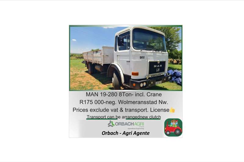 MAN Crane trucks 19 280   8 ton for sale by R3G Landbou Bemarking Agricultural Marketing | Truck & Trailer Marketplace