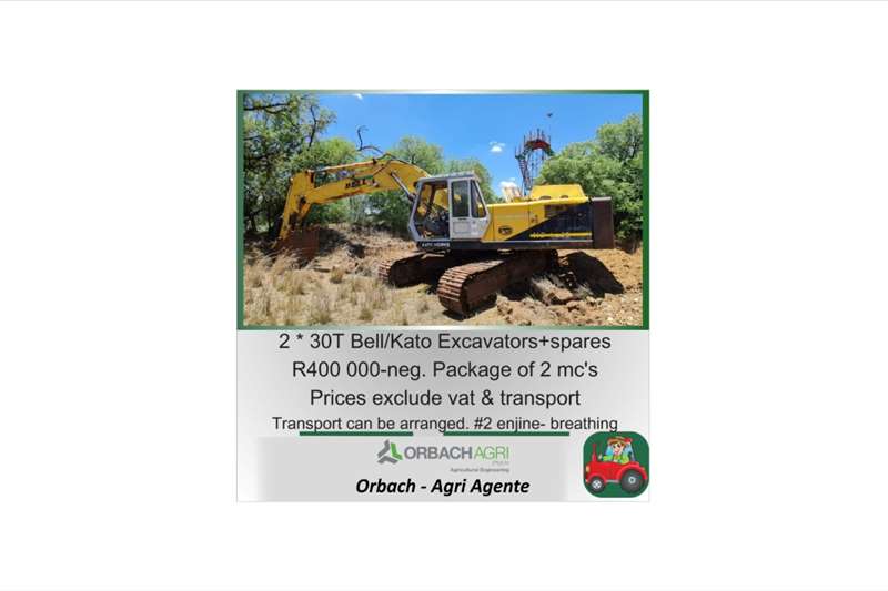 Bell Excavators Kato   30 ton for sale by R3G Landbou Bemarking Agricultural Marketing | Truck & Trailer Marketplace