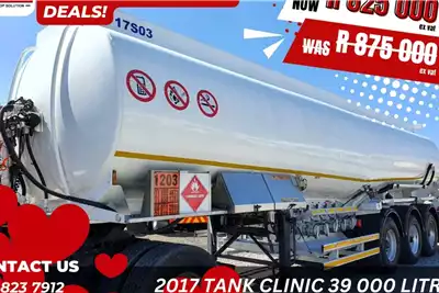 Fuel Tanker TANK CLINIC 39 000L ALLUMINIUM TRI-AXLE FUEL TANKE 2017