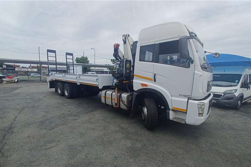 FAW Crane trucks FAW 420 14ton dropside with crane and rear ramps 2019