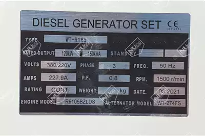 Generator 150KVA 3 PHASE SILENT DIESEL for sale by Nuco Auctioneers | Truck & Trailer Marketplace