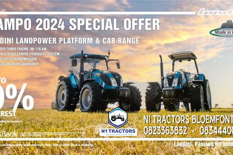 Landini Tractors 4WD tractors NAMPO 2024 SPECIAL LANDPOWER PLAT AND CAB RANGE