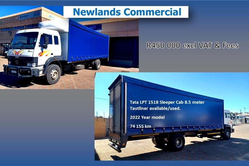 Tata Curtain side trucks LPT 1518 Sleeper Cab 8.5 meter Tautliner 2022 for sale by Newlands Commercial East Rand | AgriMag Marketplace