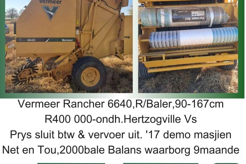 Other Haymaking and silage Round balers Vermeer Rancher 6640 2017 for sale by R3G Landbou Bemarking Agricultural Marketing | AgriMag Marketplace