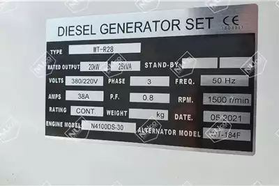 Generator WEIFANG 25KVA 3 PHASE SILENT DIESEL GENERATOR for sale by Nuco Auctioneers | Truck & Trailer Marketplace