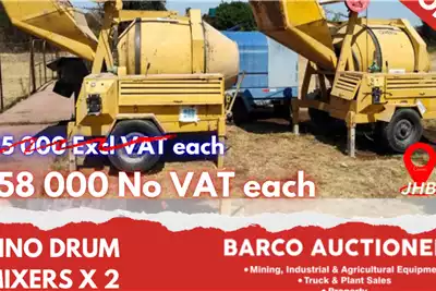 Sino Plant Concrete mixer Sino Drum Mixers x 2550kg for sale by Barco Auctioneers | AgriMag Marketplace