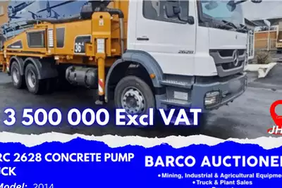 Mercedes Benz Concrete pump trucks Merc 2628 Concrete Pump Truck 2014 for sale by Barco Auctioneers | Truck & Trailer Marketplace