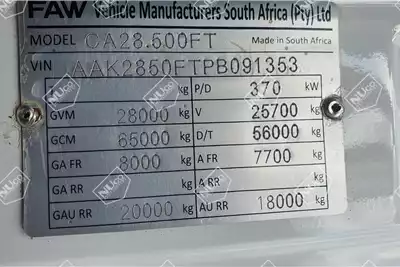 FAW Truck tractors 28.500FT 500HP 6X4 2023 for sale by Nuco Auctioneers | Truck & Trailer Marketplace