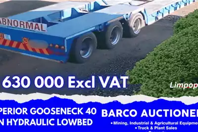 Goose neck Superior Gooseneck 40 Ton Hydraulic Lowbed 2023 for sale by Barco Auctioneers | Truck & Trailer Marketplace