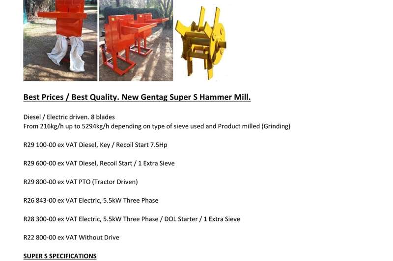 Hammer mills Super S Hammer Mill. Haymaking and silage