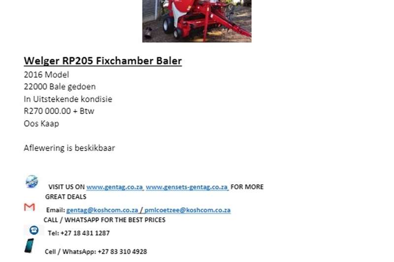 Round balers Welger RP205 Fixchamber Baler Haymaking and silage
