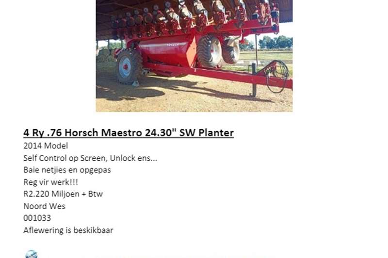 No till planters 4 Ry .76 Horsch Maestro 24.30" SW Planter Planting and seeding equipment